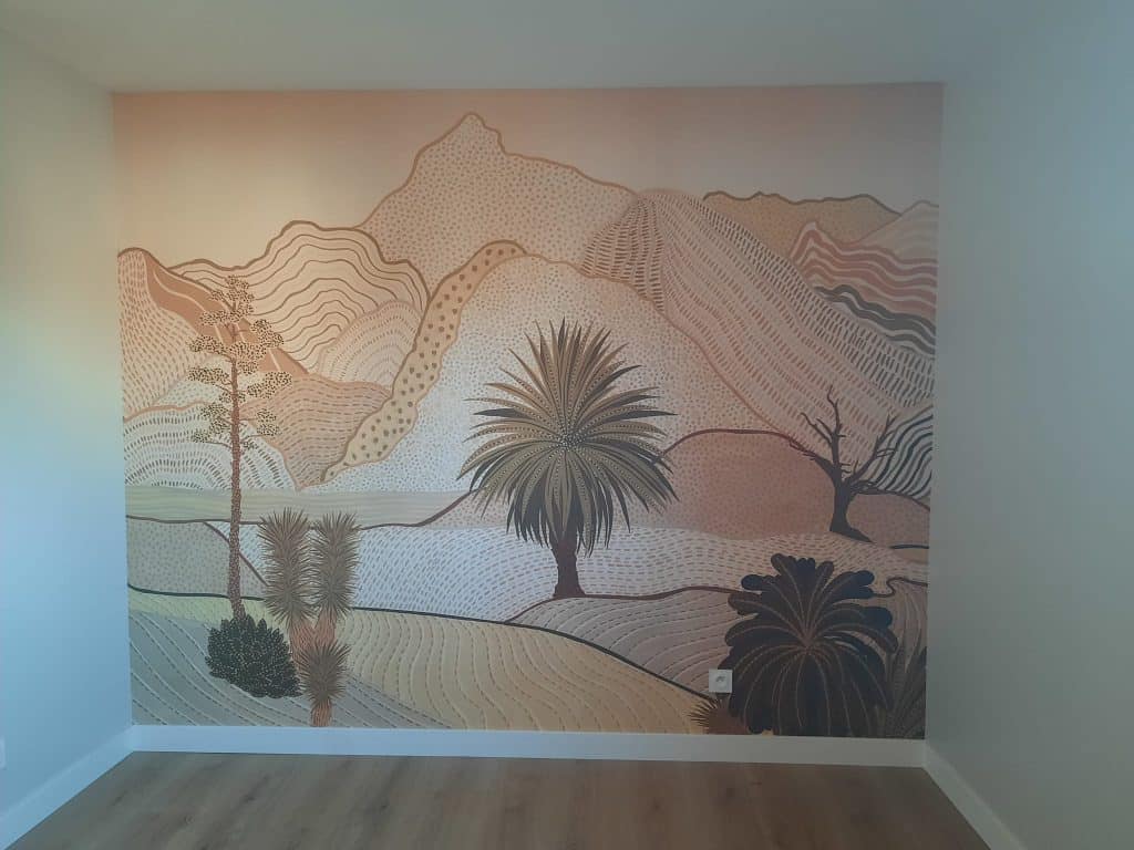 Papier Pano pose d'un papier peint par l'rtisan peintre DEPIERRE Nicoles peinture